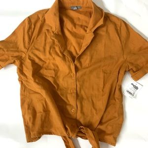 NEW Tie Front Button-Up Shirt from Charlotte Russe